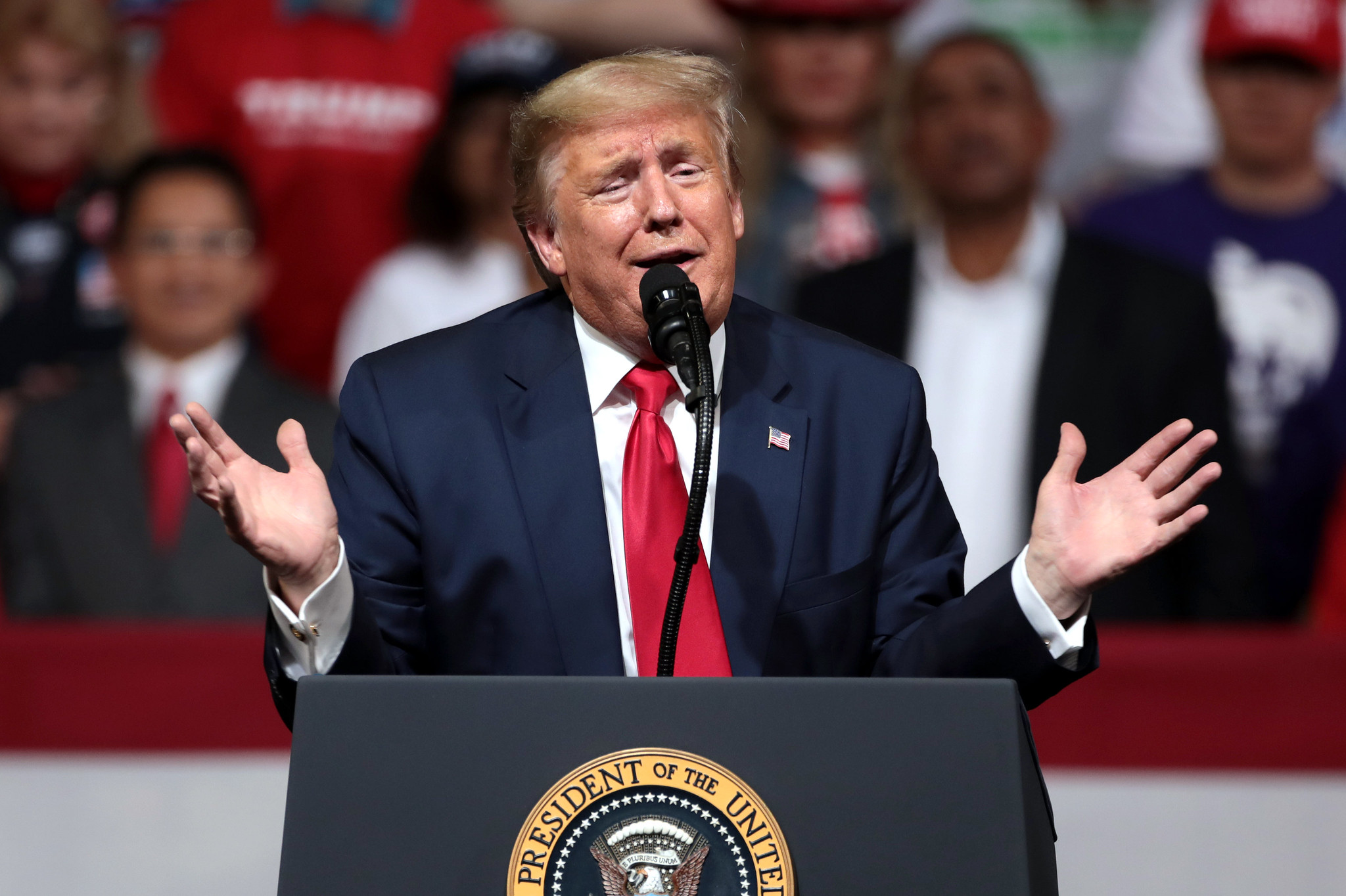 President Trump talar på väljarmöte i Phoenix, Arizona, i februari 2020. Foto: Gage Skidmore/Flickr